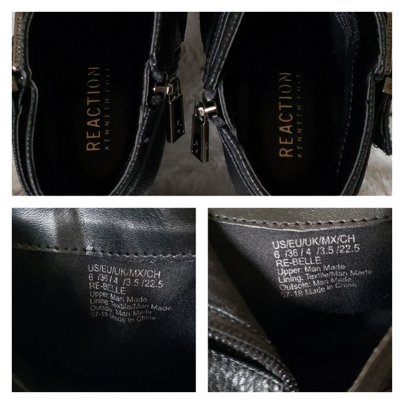 NWOB Kenneth Cole Reaction Moto Black Ankle Vegan Bootie Size 6 - Picture 7 of 9